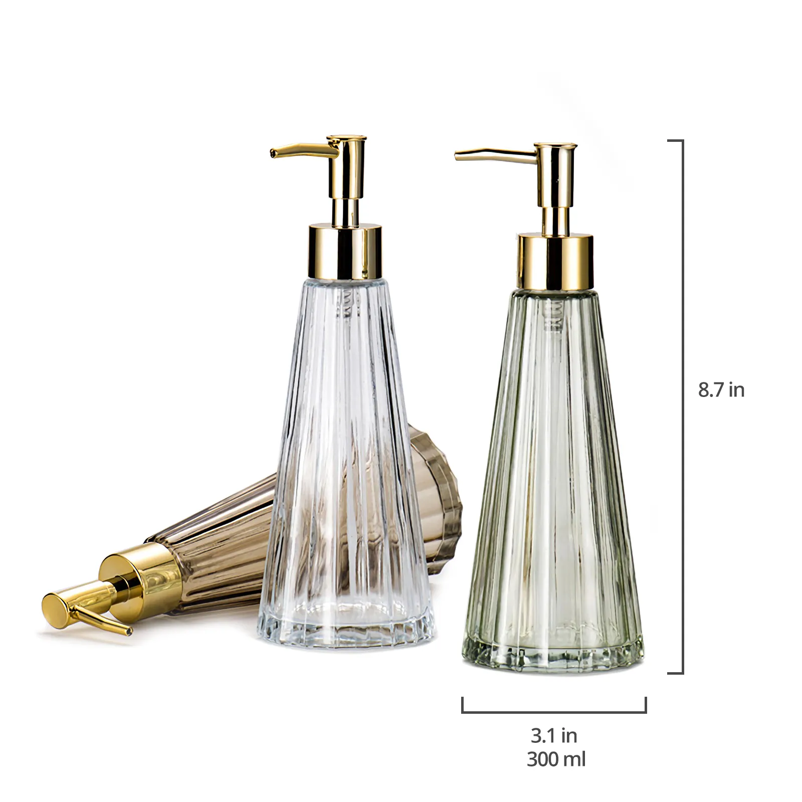 EMPO Vintage Elegant Glass Soap Dispenser, Liquid Soap / Sanitizer / Shampoo Bottle with Pump, Rustic Farmhouse Decor Hand Soap Dispenser Bathroom Accessories (Brown) - Image 15