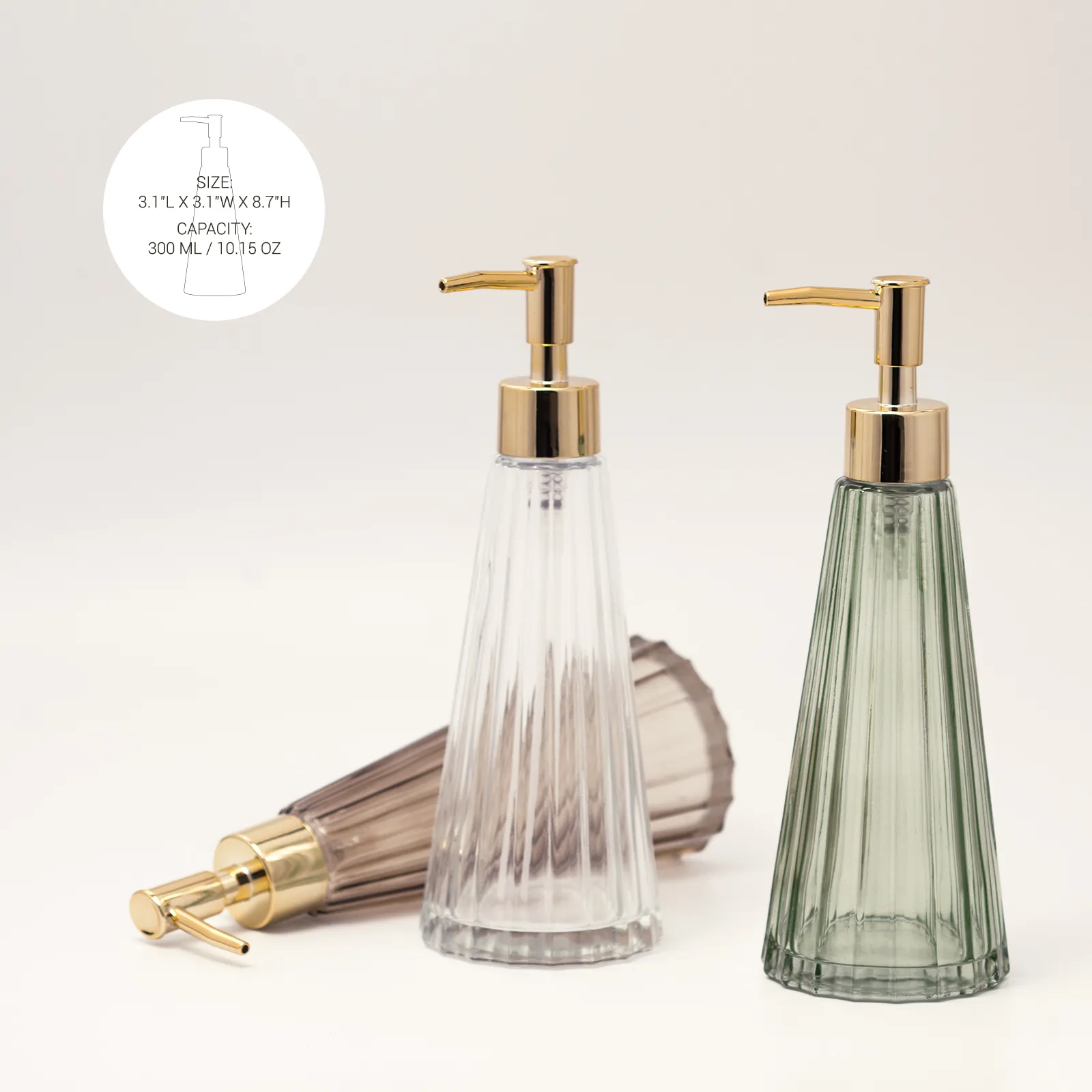EMPO Vintage Elegant Glass Soap Dispenser, Liquid Soap / Sanitizer / Shampoo Bottle with Pump, Rustic Farmhouse Decor Hand Soap Dispenser Bathroom Accessories (Brown) - Image 6