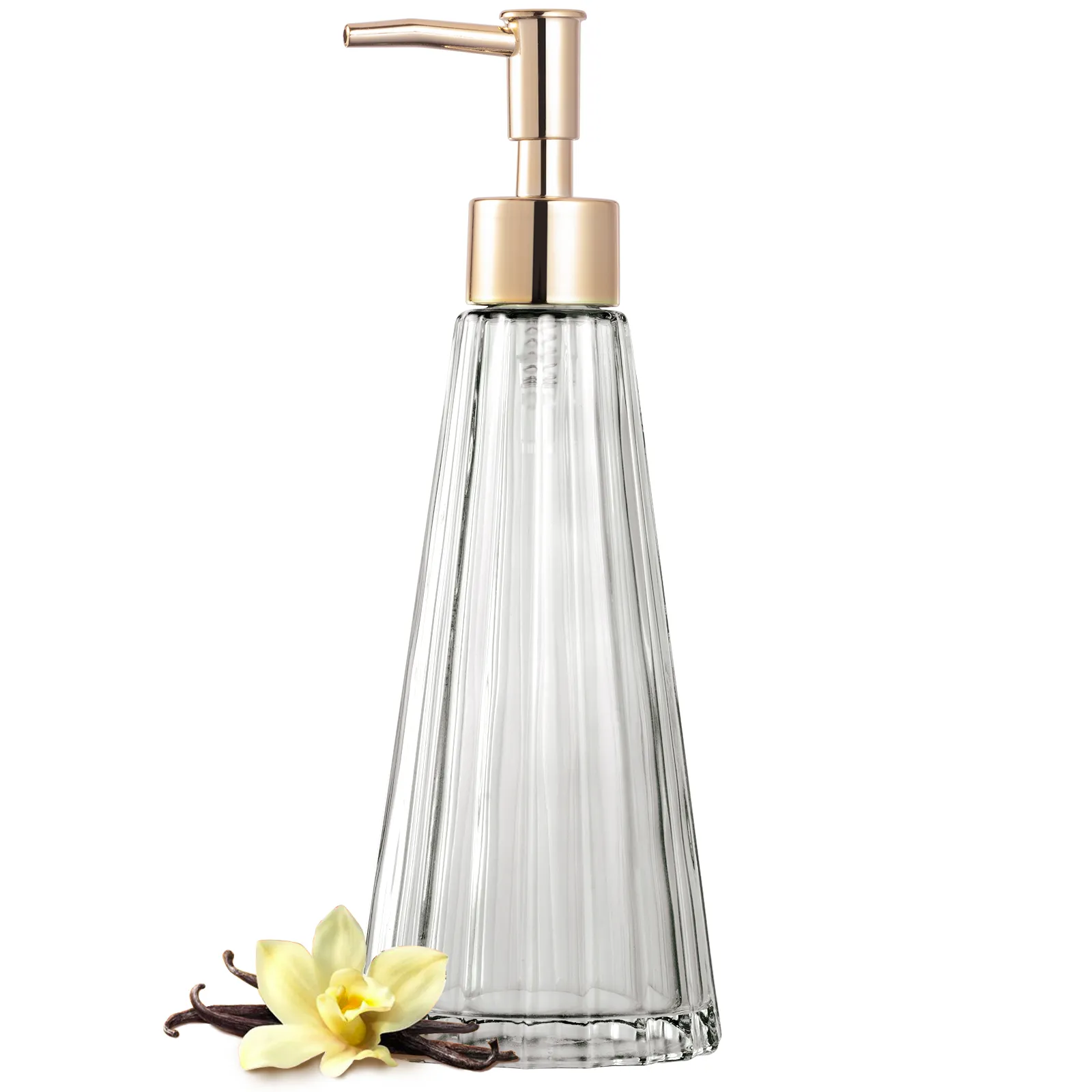EMPO Vintage Elegant Glass Soap Dispenser, Liquid Soap / Sanitizer / Shampoo Bottle with Pump, Rustic Farmhouse Decor Hand Soap Dispenser Bathroom Accessories (Brown) - Image 17
